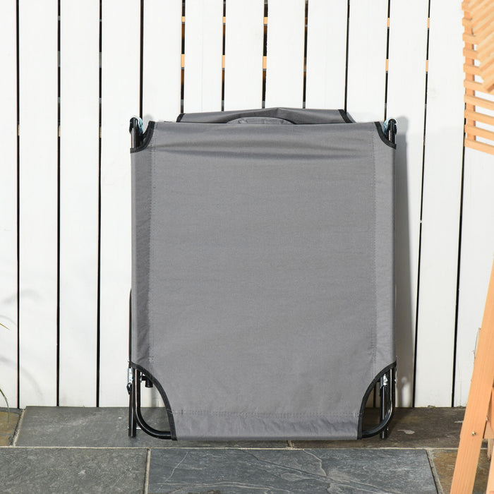 Outsunny Adjustable Outdoor Lounge Chair With Support Pillow, Grey