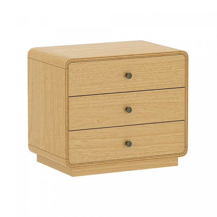 Liora Contemporary 28\" Nightstand in Natural (3-Drawer)