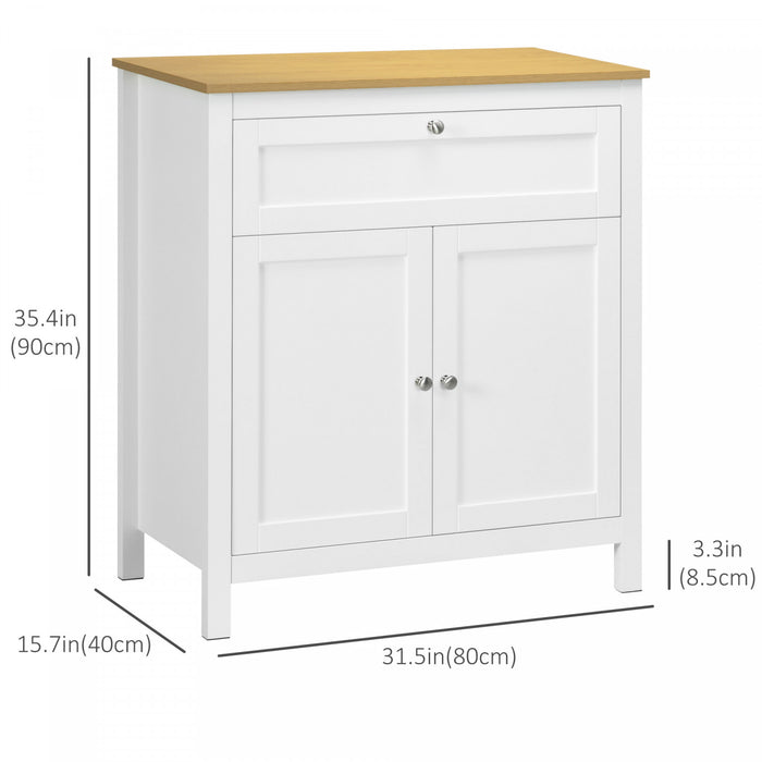 HOMCOM Storage Cabinet Sideboard Buffet Cabinet with Double Doors White