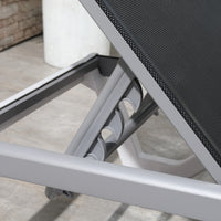 Outsunny Outdoor Chaise Lounge Chair, Patio Aluminum Tanning Chair, Blue