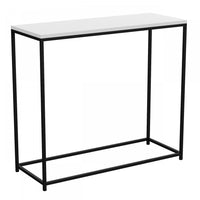 31” Modern Console Table - White With Black Metal 