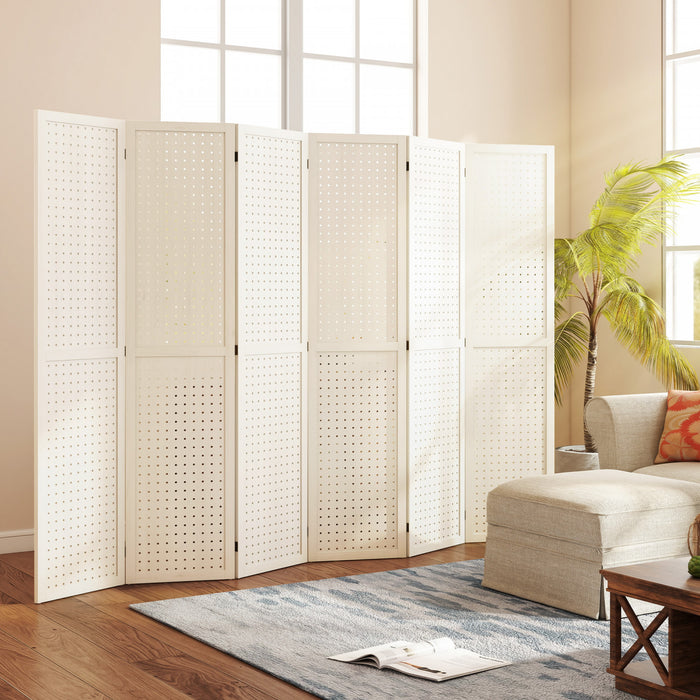 HOMCOM 6 Panel Folding Room Divider Privacy Screen Indoor Home Decoration