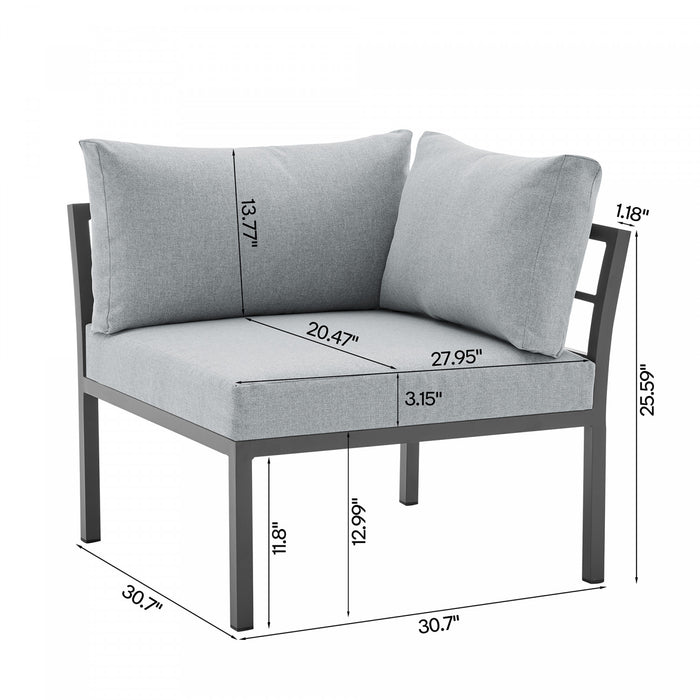 Sunnyside Modern 5-Piece Conversation Set in Gray