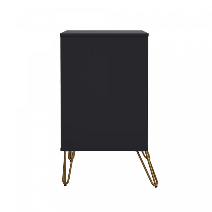Avira Mid-Century Modern 35\" Dresser in Black (3-Drawer)