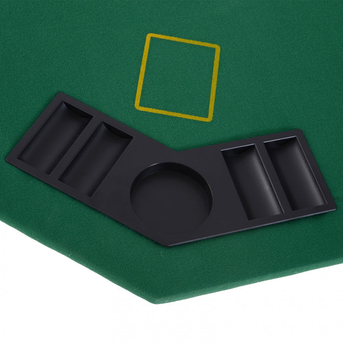 Soozier 47\" 8 Player Blackjack Folding Poker Table with Cup Holders, Green