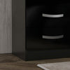 HOMCOM Nightstand Set of 2, Bedside Tables with 3 High Gloss Drawers