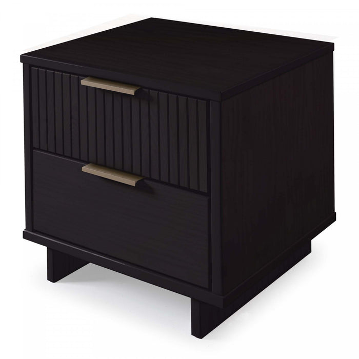 Granville Modern 18\" Nightstand in Black (2-Drawer) - Set of 2