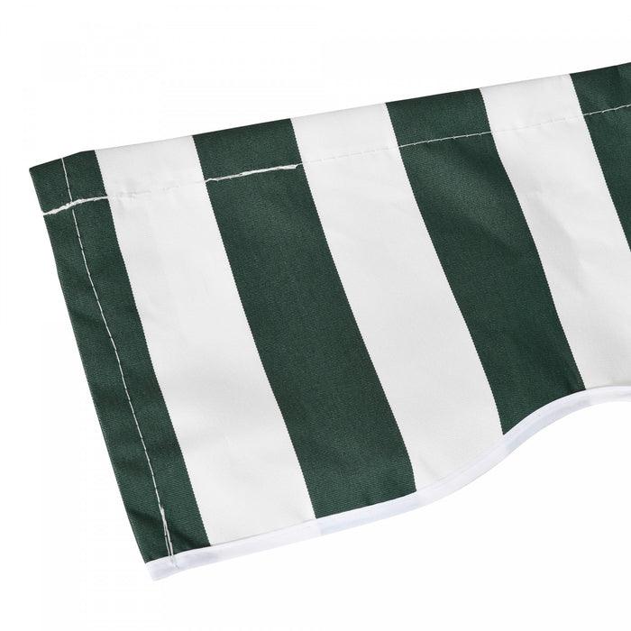 Outsunny 11' X 10' Retractable Awning Fabric Replacement Outdoor Sunshade Canopy Awning Cover, Uv Protection, Green And White