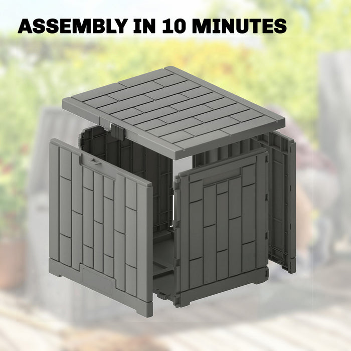 Outsunny 30 Gallon Resin Deck Box, Lockable Outdoor Storage Box
