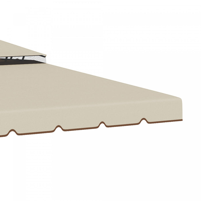 Outsunny 13.1' X 9.8' Gazebo Replacement Canopy, Gazebo Top Cover With Double Vented Roof For Garden Patio Outdoor (top Only), Beige