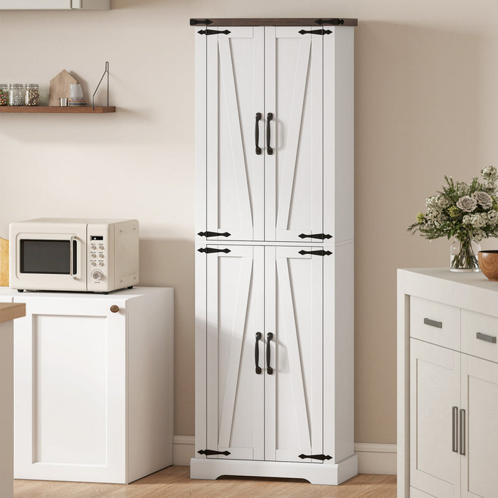 HOMCOM 72\" Pantry Cabinet, Kitchen Storage Cabinet for Dining Room, White
