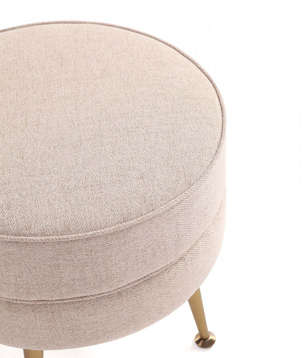 Bailey Mid-Century Modern Upholstered Accent Ottoman in Wheat