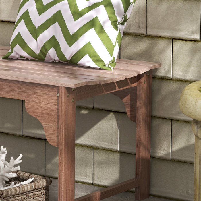 Outsunny Wooden Garden Stool With Slatted Seat Front Porch Bench, Natural