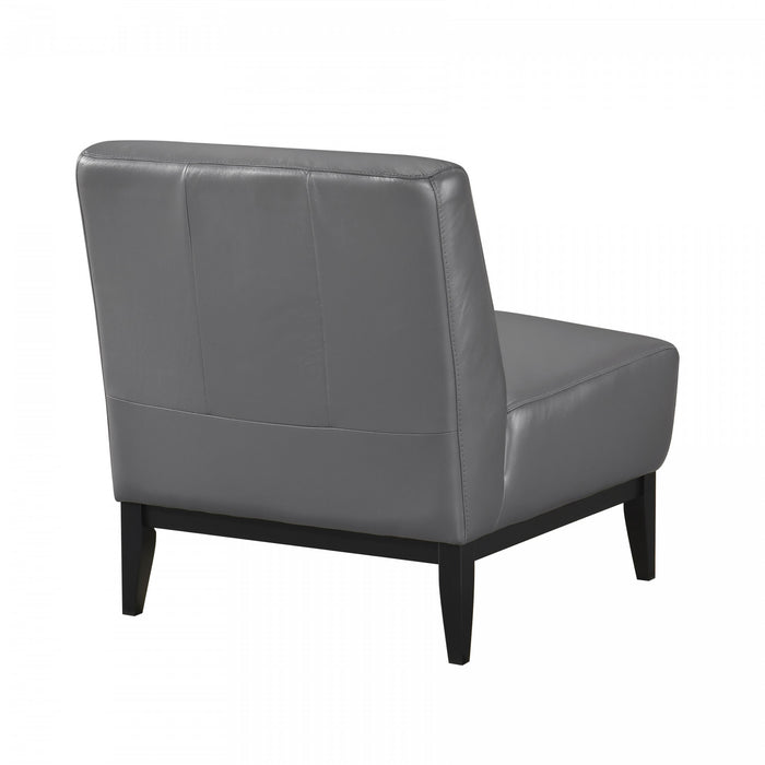 Murdock Accent Chair Dark Grey Leather