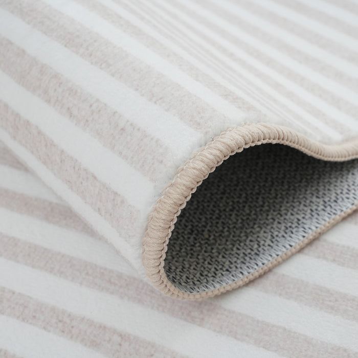 Aqua Circles Washable Non-slip Low Pile Area Rug 5'x7'