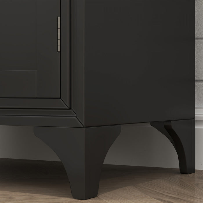 HOMCOM 67\" Kitchen Pantry Storage Cabinet with Doors and Shelves, Black