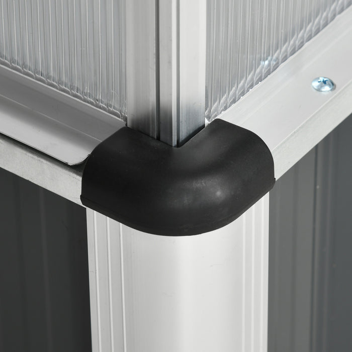 Outsunny Raised Garden Bed W/ Pc Board Greenhouse, 31\"x20\"x29\", Dark Grey