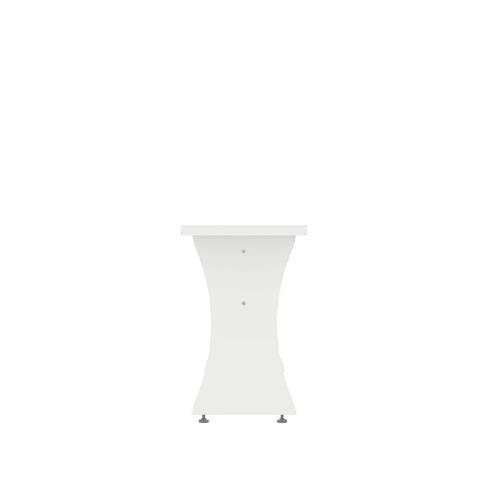 Coney Mid-Century Modern Dining Bench in White - Set of 2