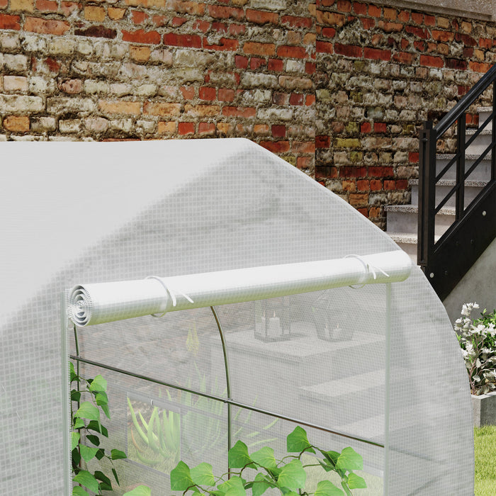 Outsunny 11.5' X 6.6' X 6.6' Portable Walk-in Tunnel Greenhouse, White