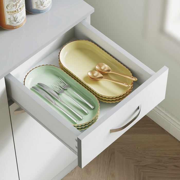 HOMCOM Modern Freestanding Kitchen Buffet with Hutch Pantry Hutch