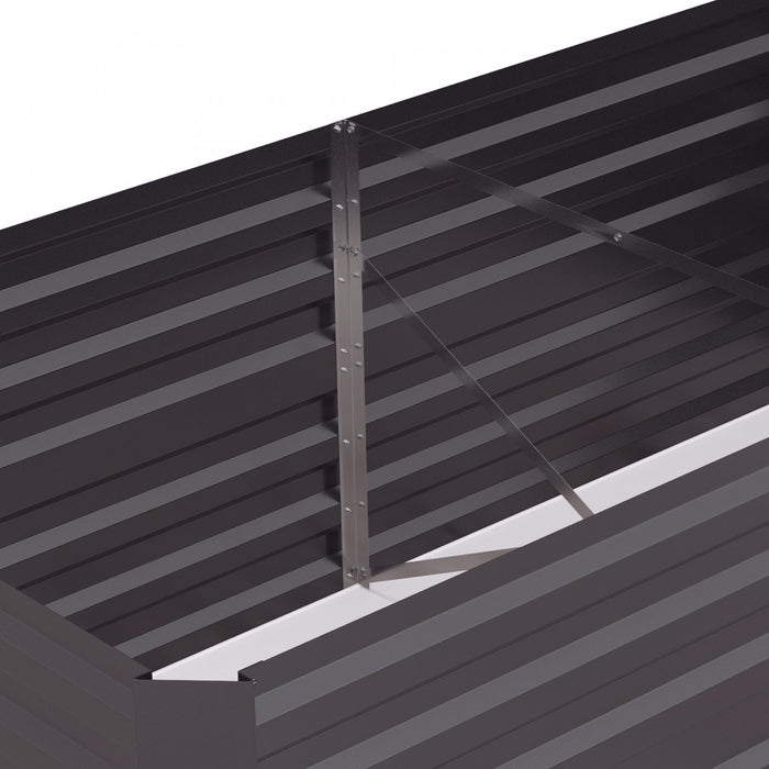 Outsunny Raised Garden Bed, 71\" X 35\" X 23\" Galvanized Steel Planters For Outdoor Plants With Multi-reinforced Rods For Vegetables, Flowers And Herbs, Dark Grey