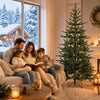 HOMCOM 7ft Prelit Sparse Christmas Tree with Downswept Hinges, Green