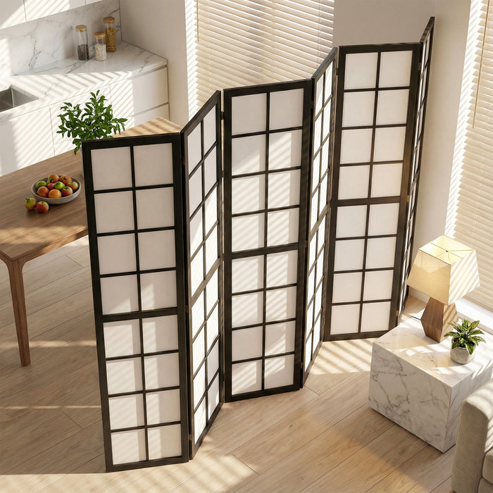 HOMCOM 6 Panel Room Divider, 5.6 ft Folding Privacy Screen, Black
