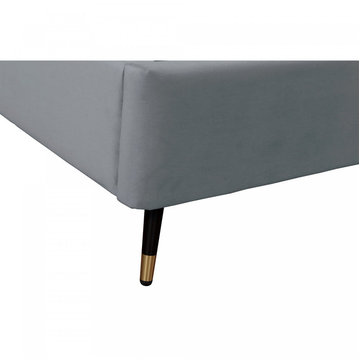 Crosby Modern Upholstered Velvet Queen Bed in Gray