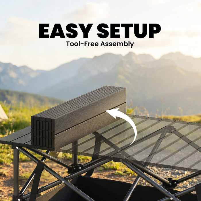 Outsunny 3ft Folding Camping Table with Mesh Storage Net, Carrying Bag