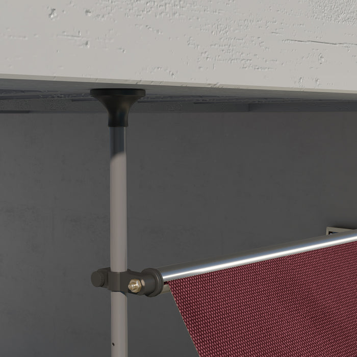 Outsunny 10' X 4' Retractable Awning, Freestanding & Non-screw, Wine Red