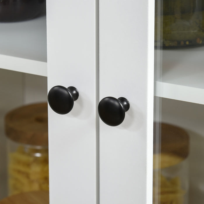 HOMCOM 61\" Kitchen Pantry Storage Cabinet w/ Shelves Soft Close Doors
