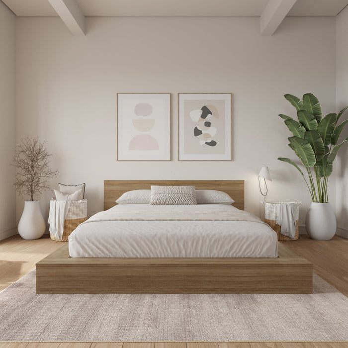 Kanso Low Platform Bed Set Queen Bed