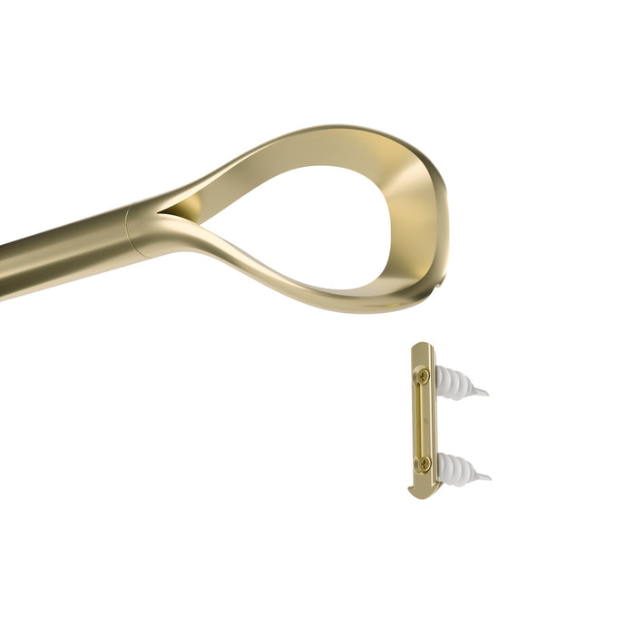 Umbra Loop Gold Expandable 1\" Curtain Rod - 42\"-120\" 