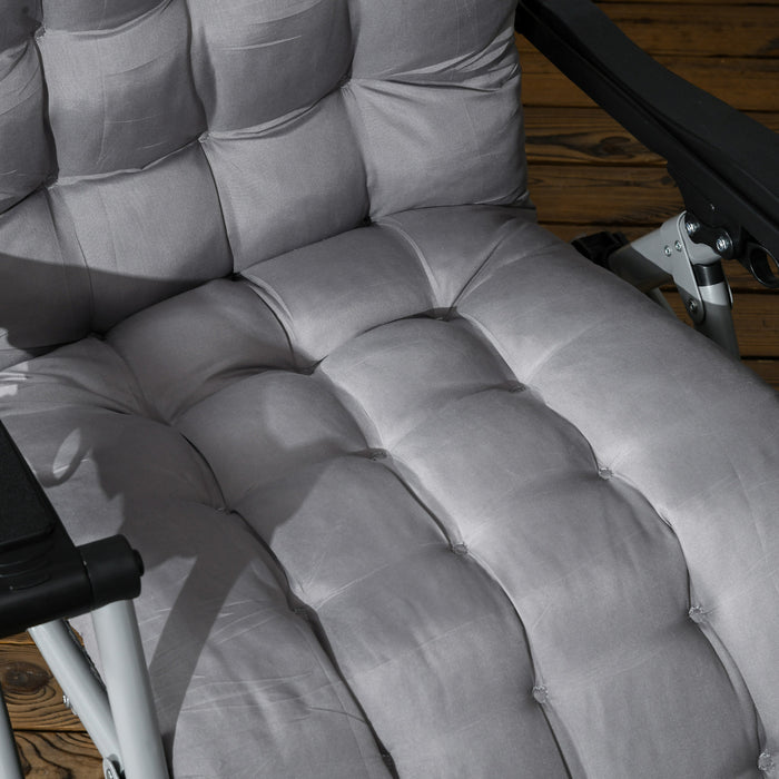 Outsunny Reclining Zero Gravity Chair, Folding Sun Lounger With Cushion