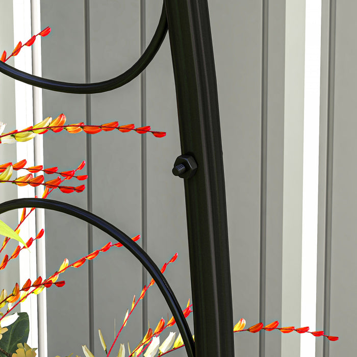 Outsunny Steel Garden Arch Trellis, 7.5ft Garden Arbor For Climbing Plants
