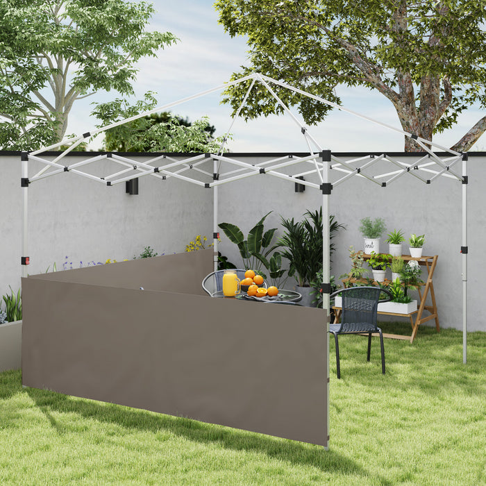 Outsunny 2 Pcs Canopy Half Walls For 10' X 10' Or 10' X 20' Canopy, Grey