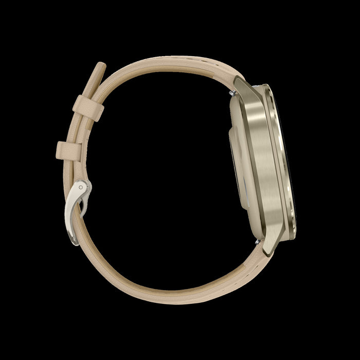 Garmin Venu 4 41mm Gold Leather Premium Smartwatch - Lifestyle Tracker, ECG App, Smart Wake Alarm, Evening Report, Triathlon Profiles, Wheelchair Mode