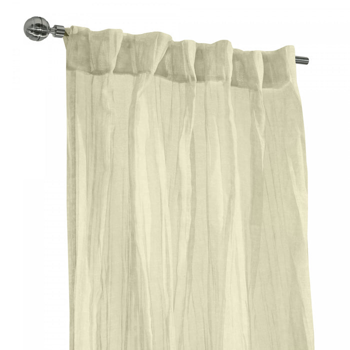 Habitat Paloma Grey Sheer Dual Header Curtain Panel - 52 x 95