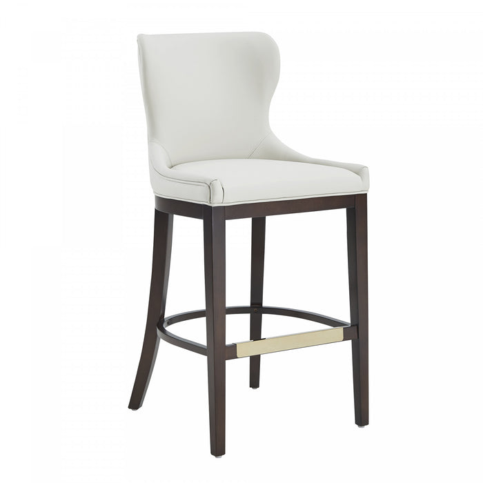 Blair Modern Wood Upholstered Barstool in White
