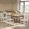 HOMCOM Farmhouse Wood Dining Chairs Set of 4 with Cross Back, White