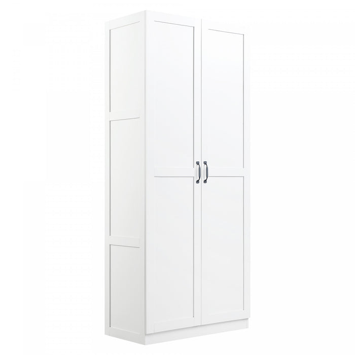 Hopkins Modern 30\" Storage Cabinet in White (4-Shelf) - Set of 2 Armoire