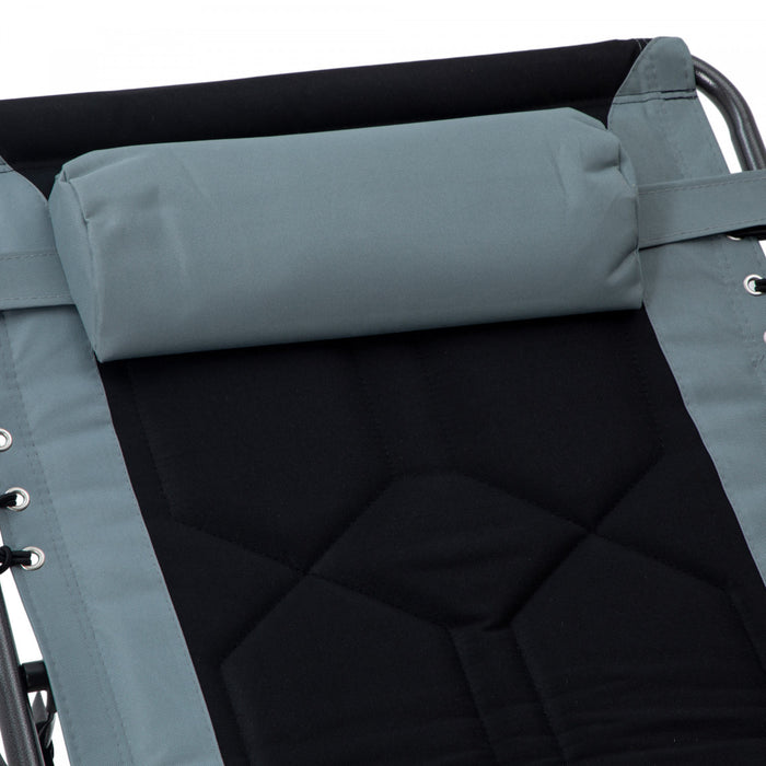 Outsunny Folding Chaise Lounge, Padded Reclining Tanning Chair, Black