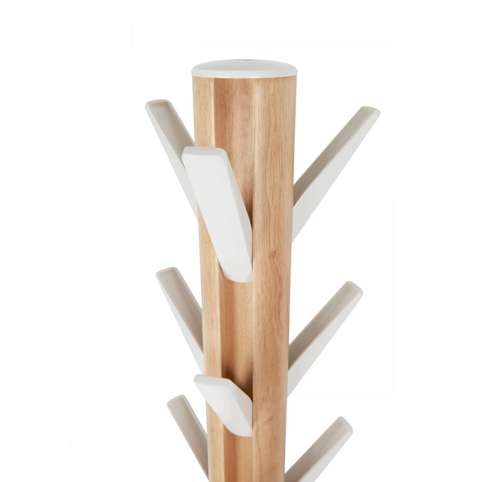 Umbra Modern Wood Flapper Coat Rack - White and Natural