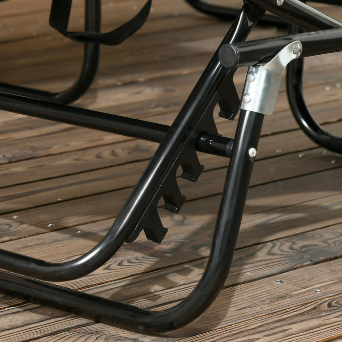 Outsunny 2 Piece Folding Chaise Lounges With Adjustable Backrest, Blue