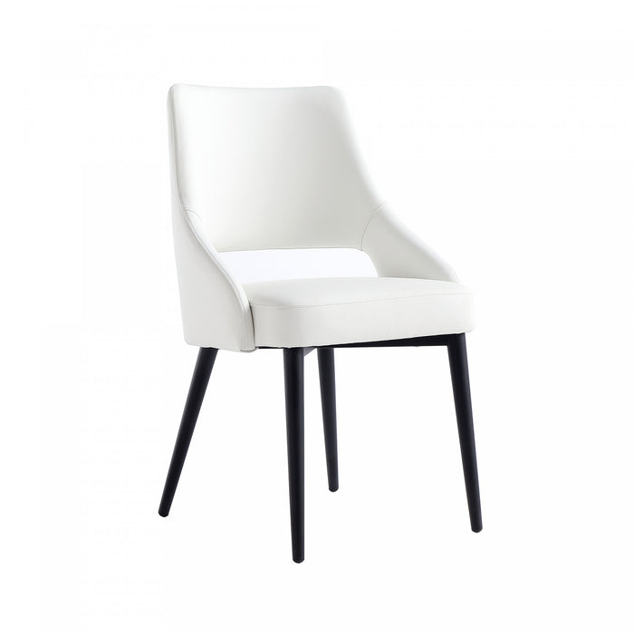Tremont Modern Metal Vegan Leather Dining Chair in White
