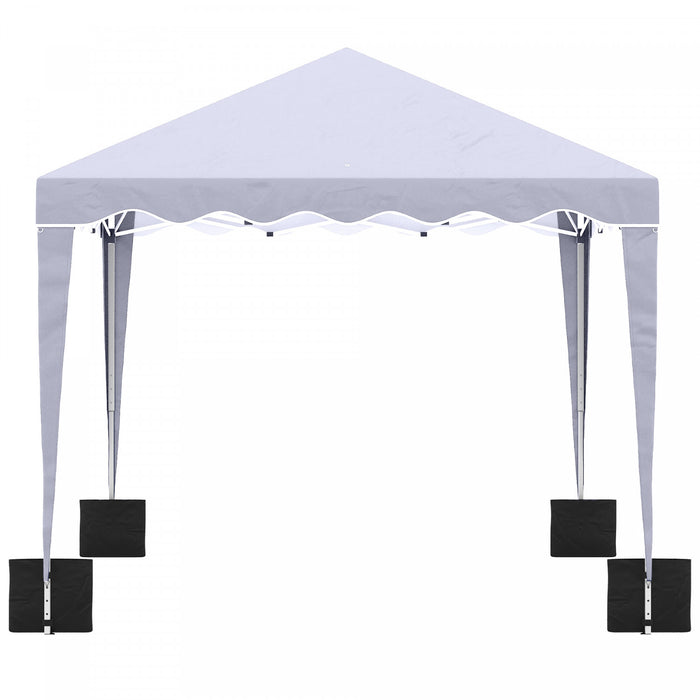 Outsunny 10' X 10' Pop Up Canopy Tent, Instant Shelter With Adjustable Height, Garden Outdoor Party Tent With Carry Bag, White