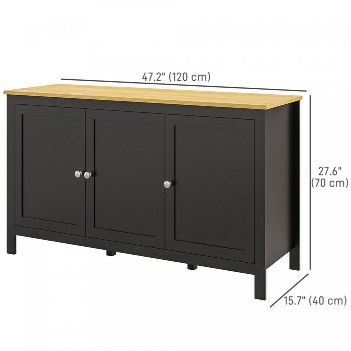HOMCOM Storage Cabinet, Buffet Cabinet, Sideboard with Doors, Black