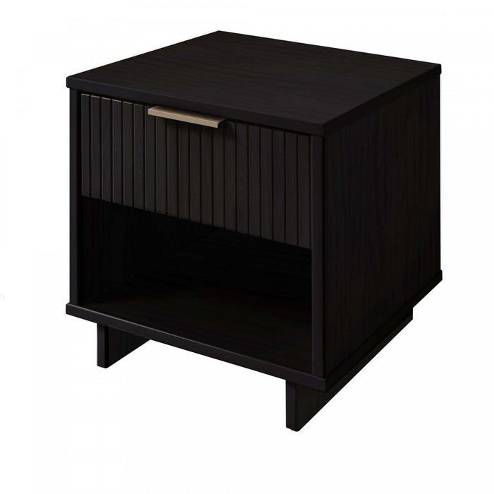 Granville Modern 18\" Nightstand in Black (1-Drawer) - Set of 2