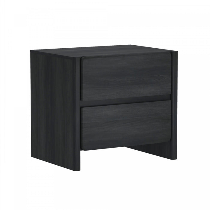 Linda Modern 24\" Nightstand in Charcoal Gray (2-Drawer)