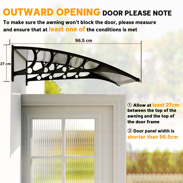Outsunny Window Awning Door Canopy 40\" x 40\" Front Door Outdoor Patio Cover